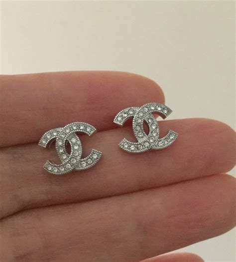 chanel crystal mini timeless cc earrings silver|Chanel Crystal Mini Timeless CC Earrings Silver .